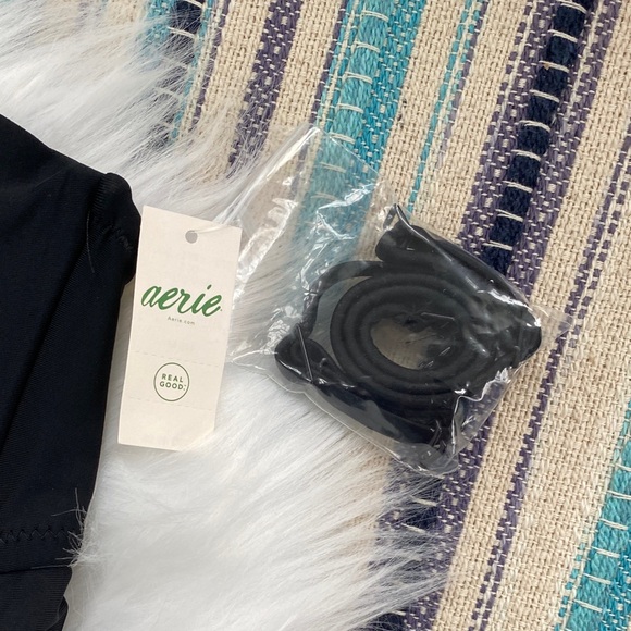 Aerie Black One-Piece strapless cut out swimsuit size medium - Picture 3 of 5